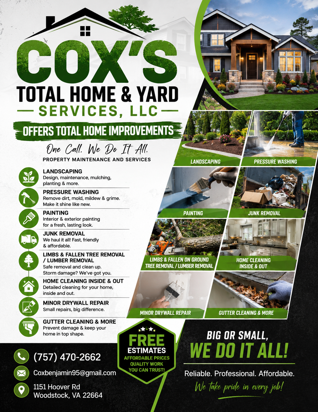 Cox’s Total Home and Yard Services company flyer