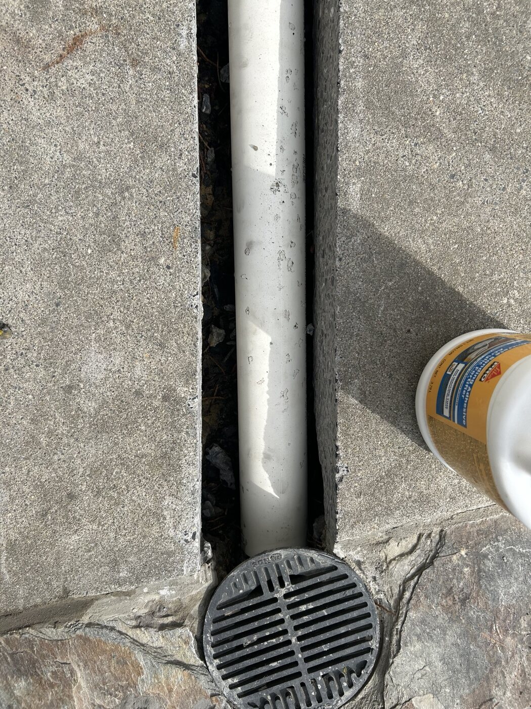 Drain connection fitted and sealed