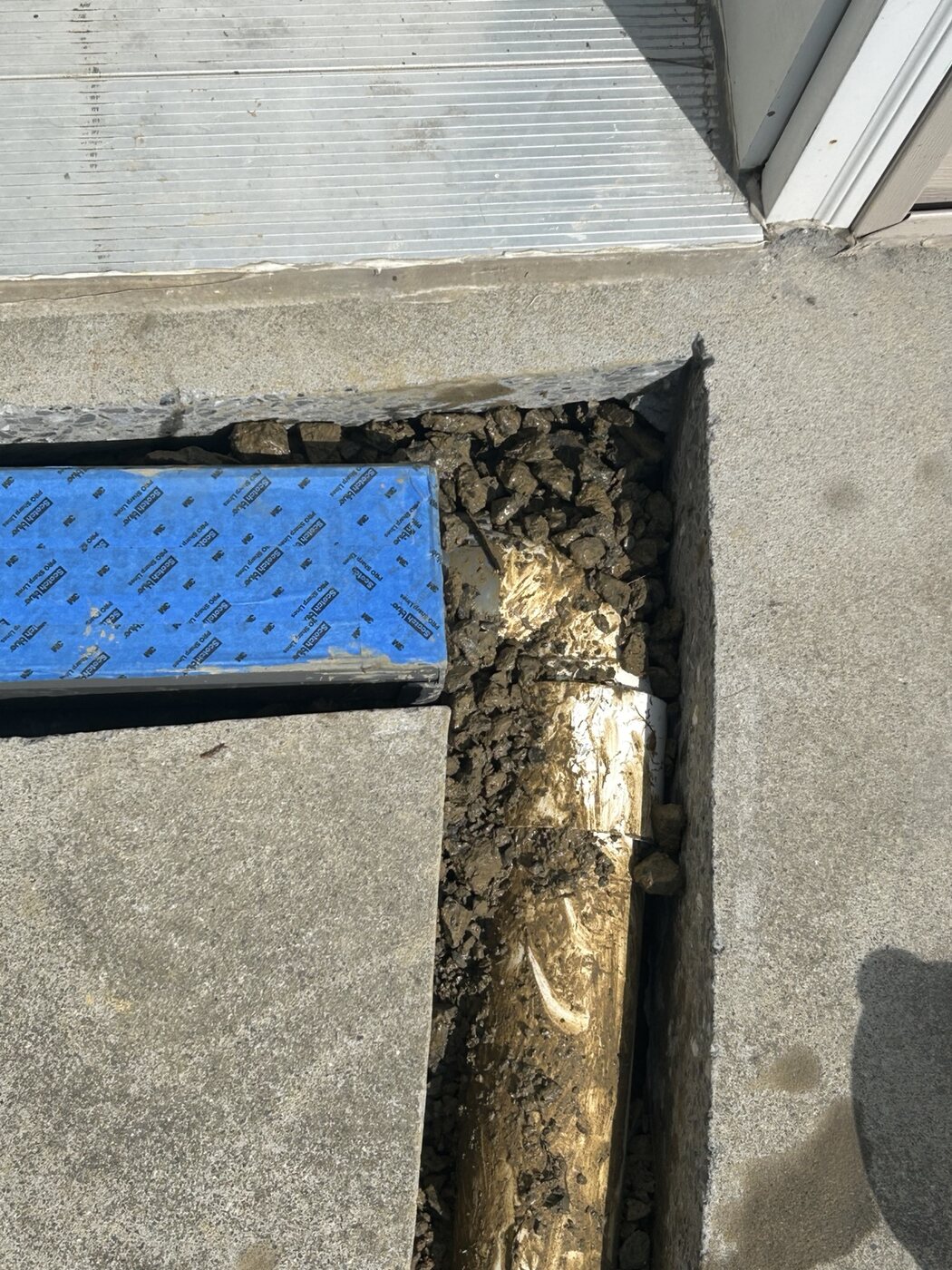 Channel drain set securely in place
