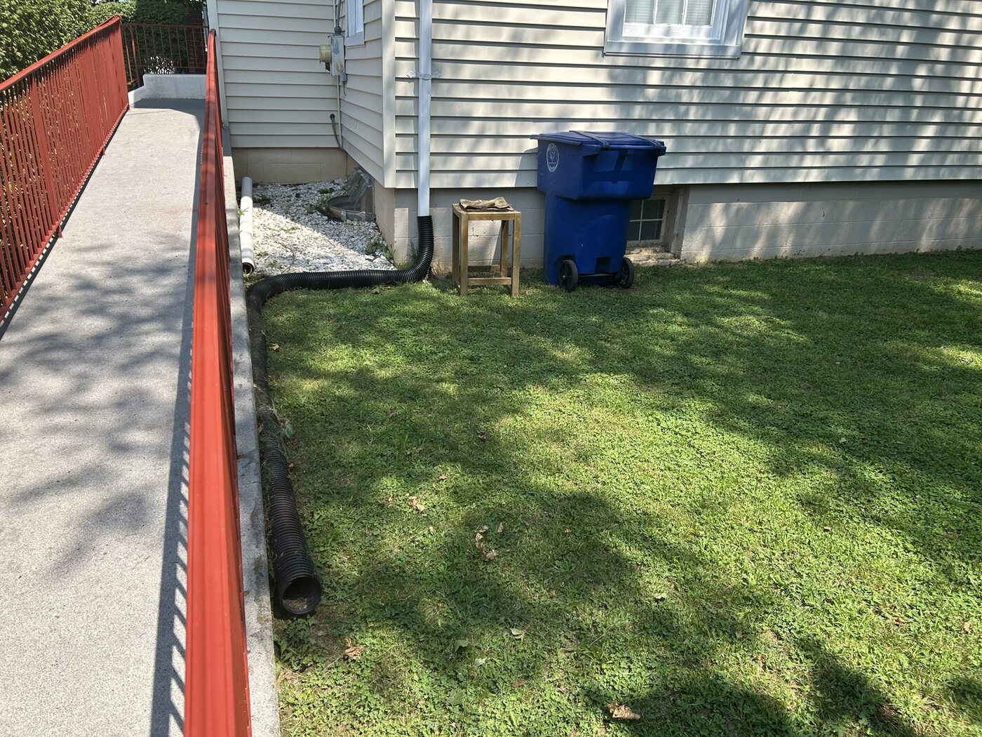 Side lawn after landscaping